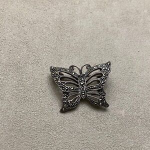 Vintage Sterling Butterfly Brooch marked 925 OBJ